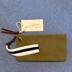 Universal Thread Khaki Wristlet with Striped Strap